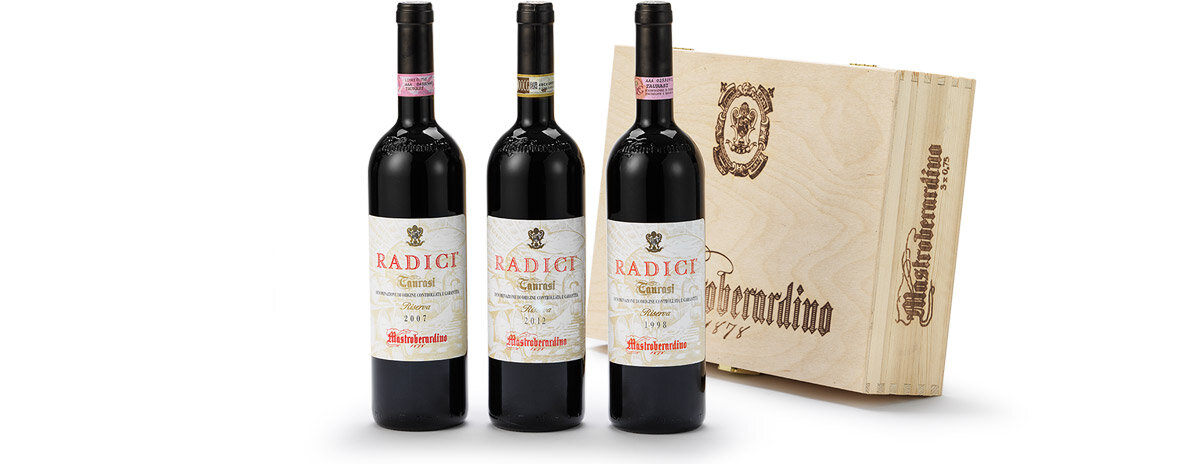 Mastroberardinolåda-3-decennier-Radici-Taurasi-Riserva
